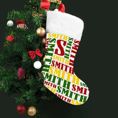 16.5in(L) Super Size-Custom Name Red Yellow Green Christmas Socks Flip Sequins Christmas Stocking