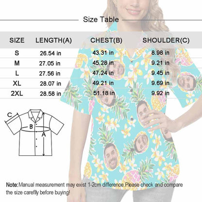 Personalized Couple Matching Hawaiian Shirts Custom Face Beauty Flower Couple Hawaiian Shirts