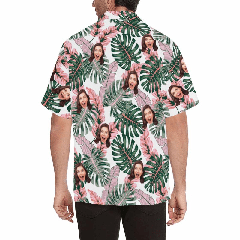 Personalized Couple Matching Hawaiian Shirts Custom Face Beauty Flower Couple Hawaiian Shirts