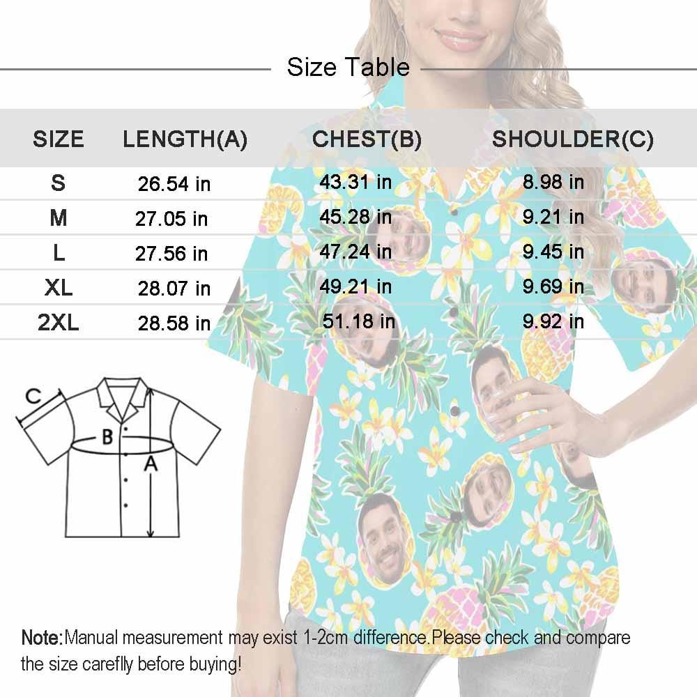 Personalized Couple Matching Hawaiian Shirts Custom Face Summer Vocation Couple Hawaiian Shirts