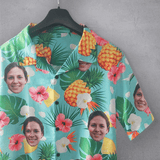 Personalized Couple Matching Hawaiian Shirts Custom Face Summer Vocation Couple Hawaiian Shirts