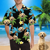 Personalized Couple Matching Hawaiian Shirts Custom Pet Face Couple Hawaiian Shirts