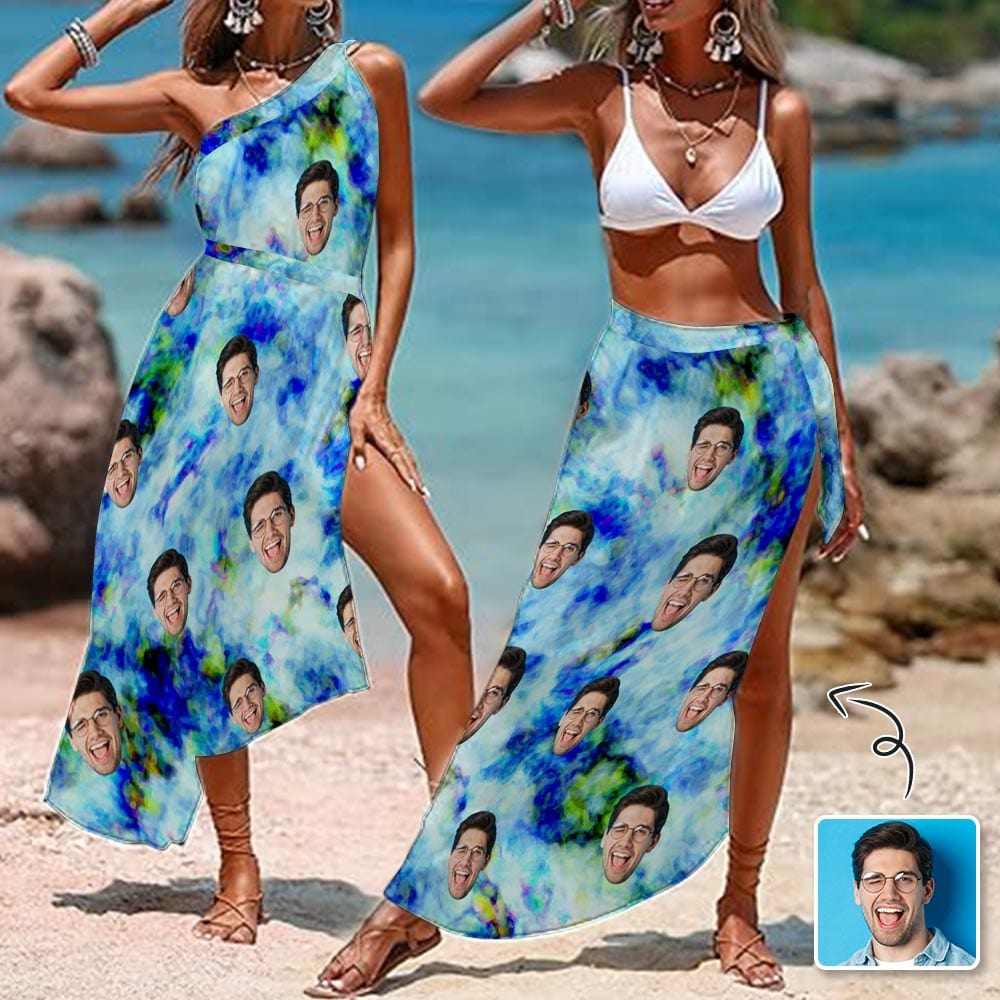 Custom Face Blue Tie Dye Women&