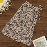 Custom Face Sexy Leopard Print Women's Long Cover Up Skirt With Slit Swimsuit Beach Wrap