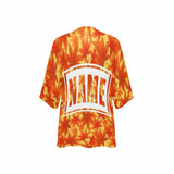 Custom Name Flowers Personalized Women's Kimono Chiffon Cover Up