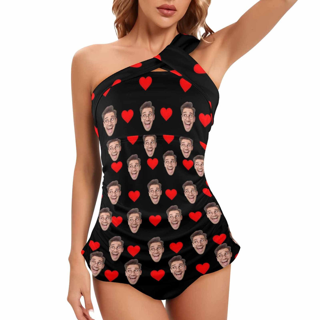 DstoryGifts 288613826712 Custom Face Heart Swimsuit With Face Personalized Face Women&