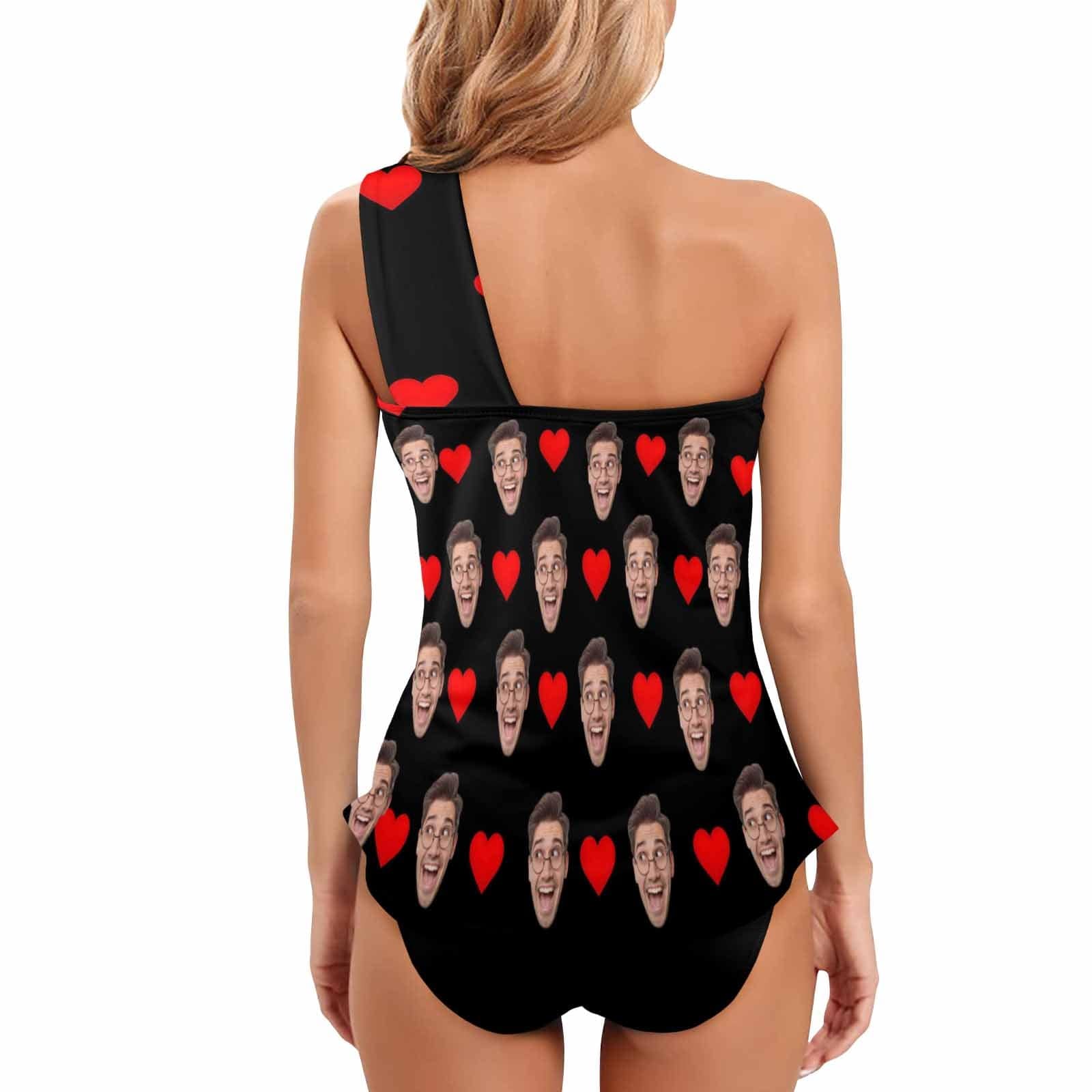 DstoryGifts 288613826712 Custom Face Heart Swimsuit With Face Personalized Face Women&