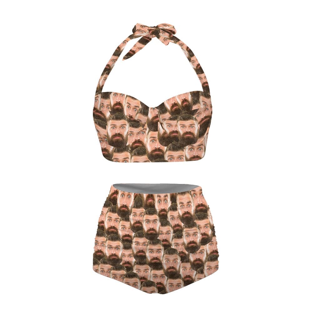 Custom Face Seamless Strap Two-piece Bikini Swimsuit