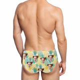 Custom Pineapple Face Triangle Swim Briefs Personalized Swim Trunks