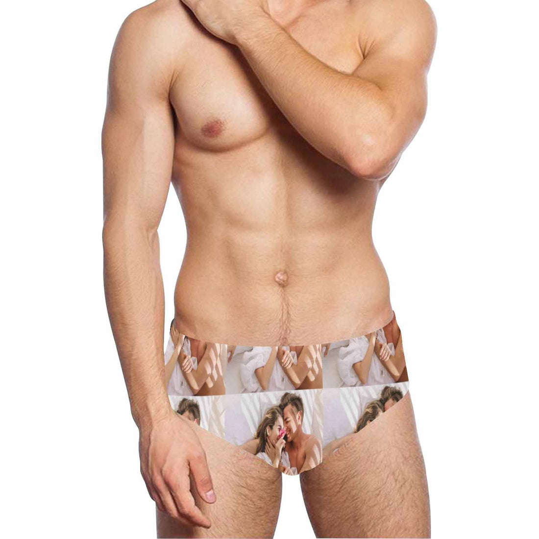 Custom Photo Face Triangle Swim Briefs Personalized Swim Trunks