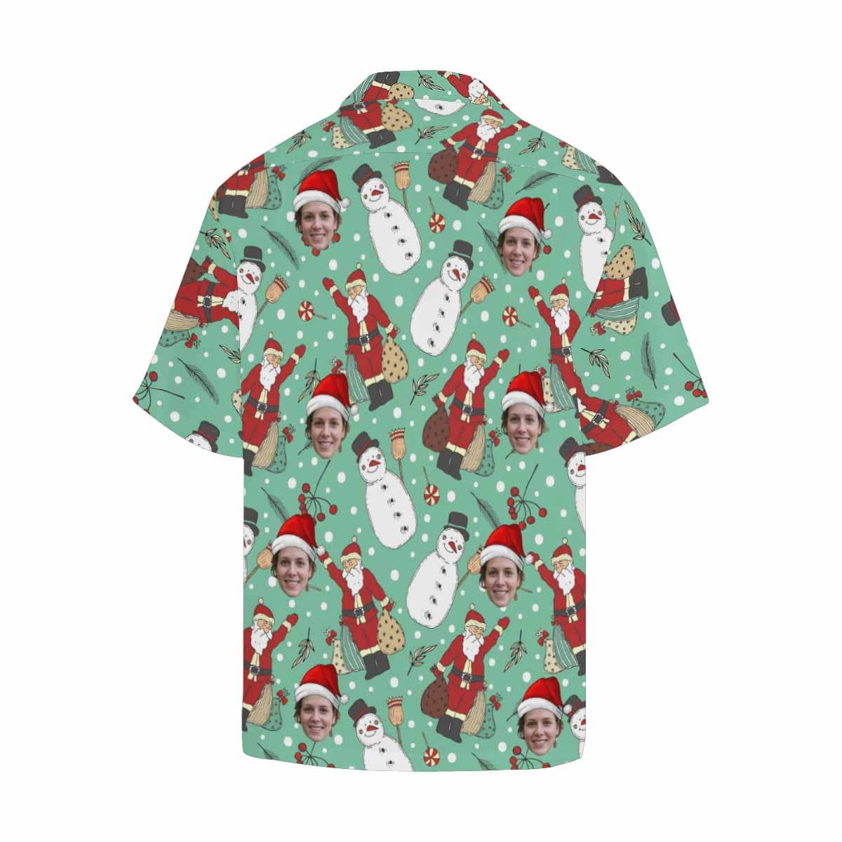 Custom All Over Print Hawaiian Shirt with Face Christmas Snowman Funny Personalized Hawaiian Shirts Add Your Own Photo Design Shirt