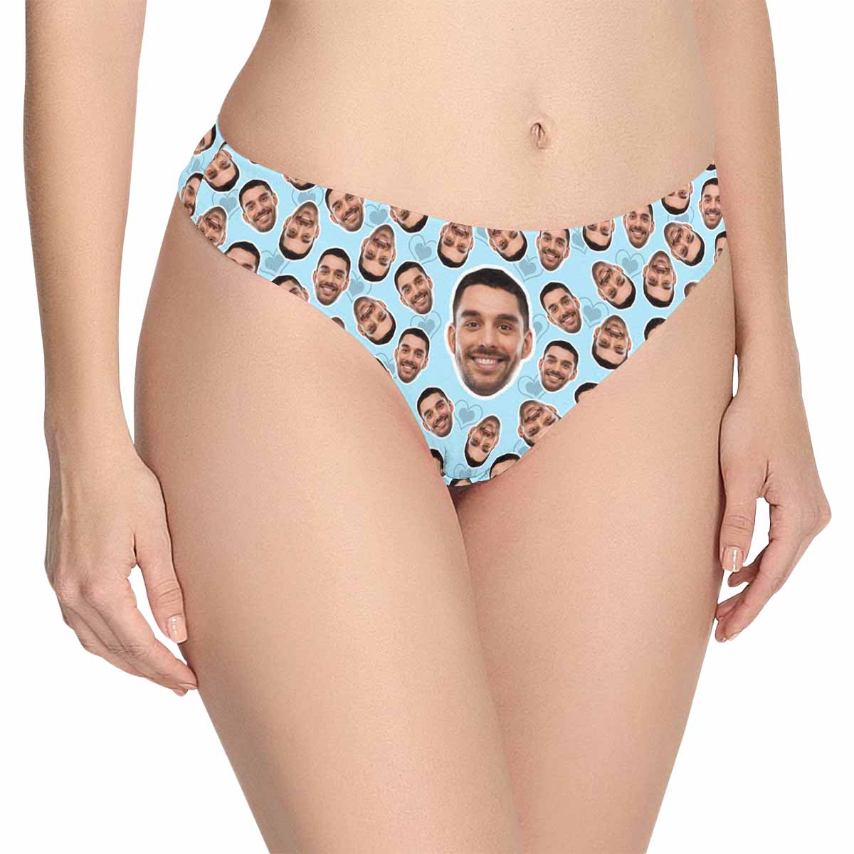 Custom Face Underwear for Her Personalized Multi Face Multicolor Thongs Panty Women&