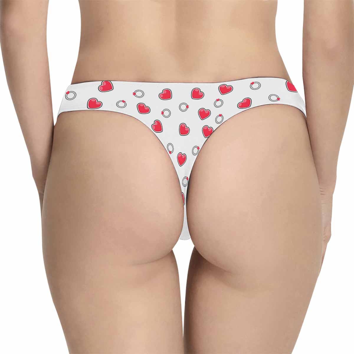 Custom Face Underwear for Her Personalized Heart Multicolor Thongs Panty Women&