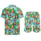 Custom Face on Hawaiian Set Tropical Fruit Beach Holiday Hawaiian Shirt & Shorts Set Add Your Own Custom Photo Design Shirt