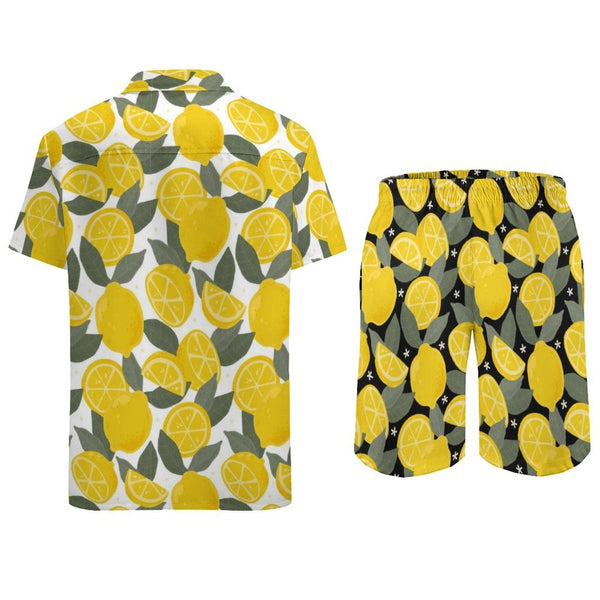 Custom Name Limited Lemon Hawaiian Set Summer Holiday Hawaiian Shirt & Shorts Set Personalized Shirt for Him