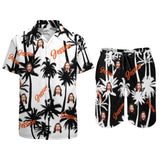 Custom Photo&Name Coconut Tree Hawaiian Set Summer Holiday Hawaiian Shirt & Shorts Set Add Your Own Custom Image Text