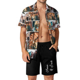 Custom Photo&Name Sweet Lover Hawaiian Set Summer Holiday Hawaiian Shirt & Shorts Set