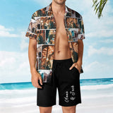 Custom Photo&Name Sweet Lover Hawaiian Set Summer Holiday Hawaiian Shirt & Shorts Set