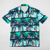 【Flash Sale】Custom Face Coconut Tree Casual Shirt Men Front Pocket Shortsleeve Beach Pocket Hawaiian Shirt Personalized Shirt Design Your Own Gift