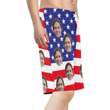 Custom Hawaiian Shirts & Beach Shorts with Girlfriend Face American Flag Aloha Shirt