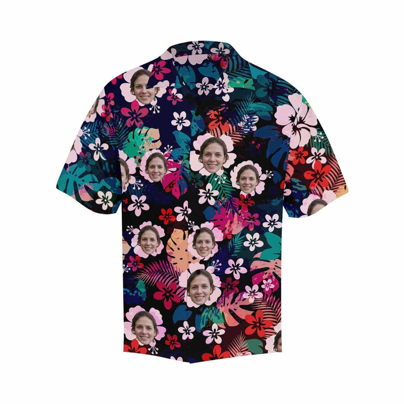 Create Your Own Hawaiian Shirt with Face Flower Cluster Personalized Face Tropical Aloha Shirt for Boyfriend or Husband
