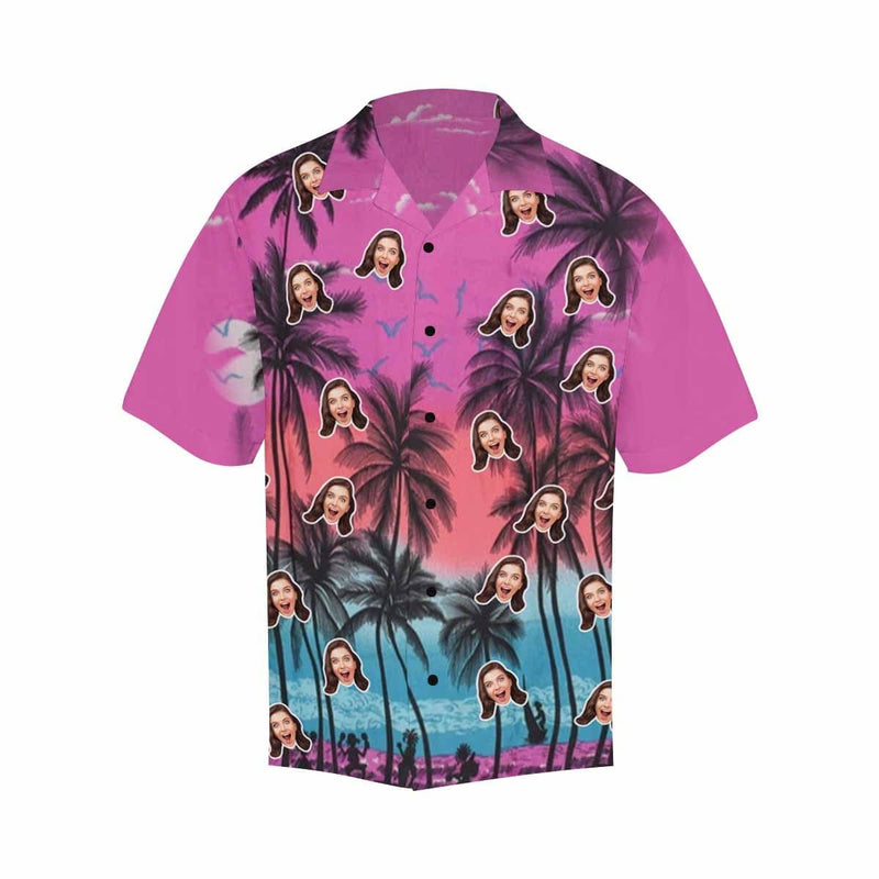 Custom All Over Print Hawaiian Shirt with Face Coconut Tree Create Your Own Hawaiian Shirt