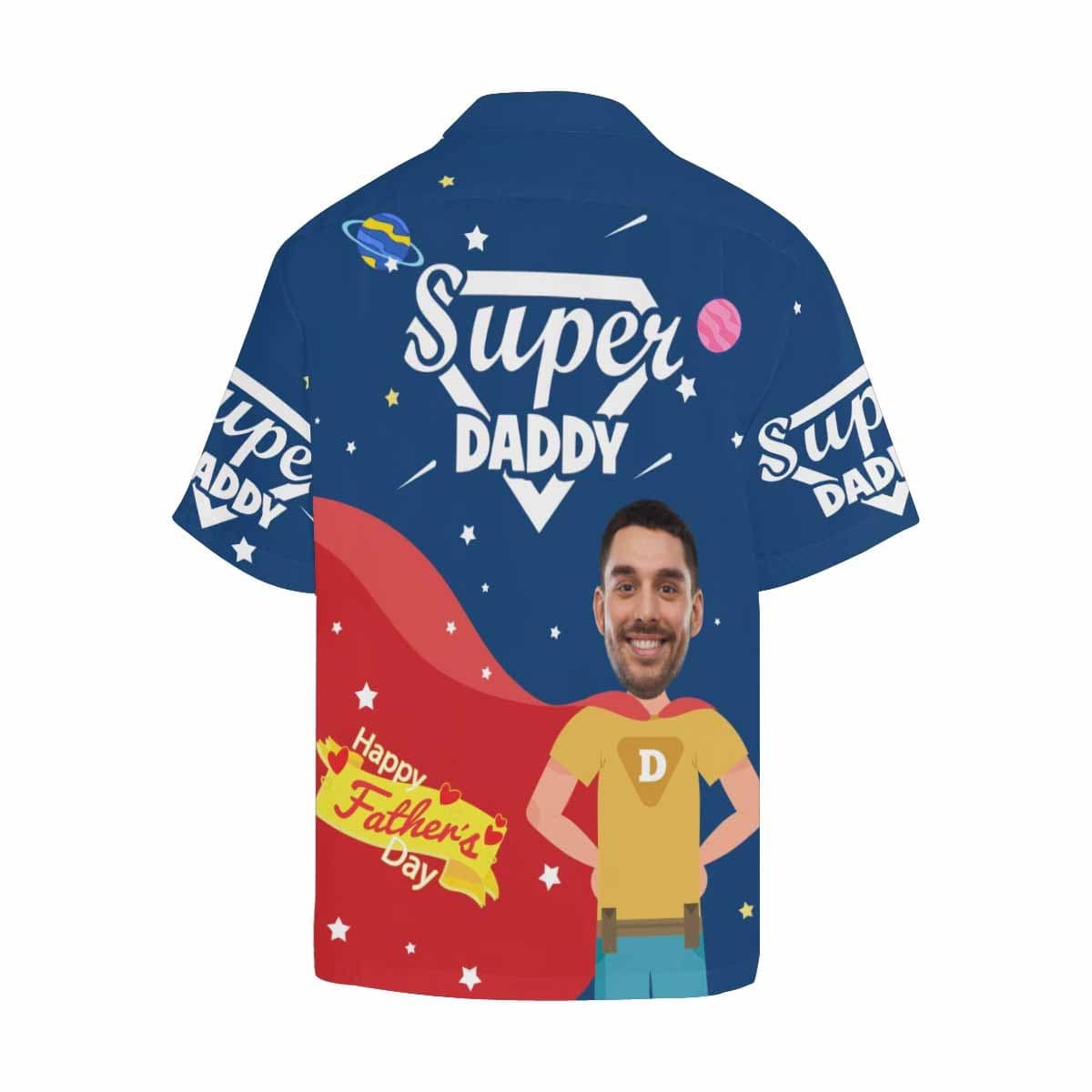 Custom All Over Print Hawaiian Shirt with Face My Super Hero Father&