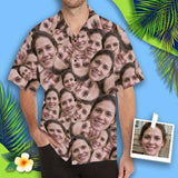 Custom All Over Print Hawaiian Shirt with Girlfriend Face Irregular Seamless Tropical Aloha Shirt Birthday Vacation Party Gift for Him