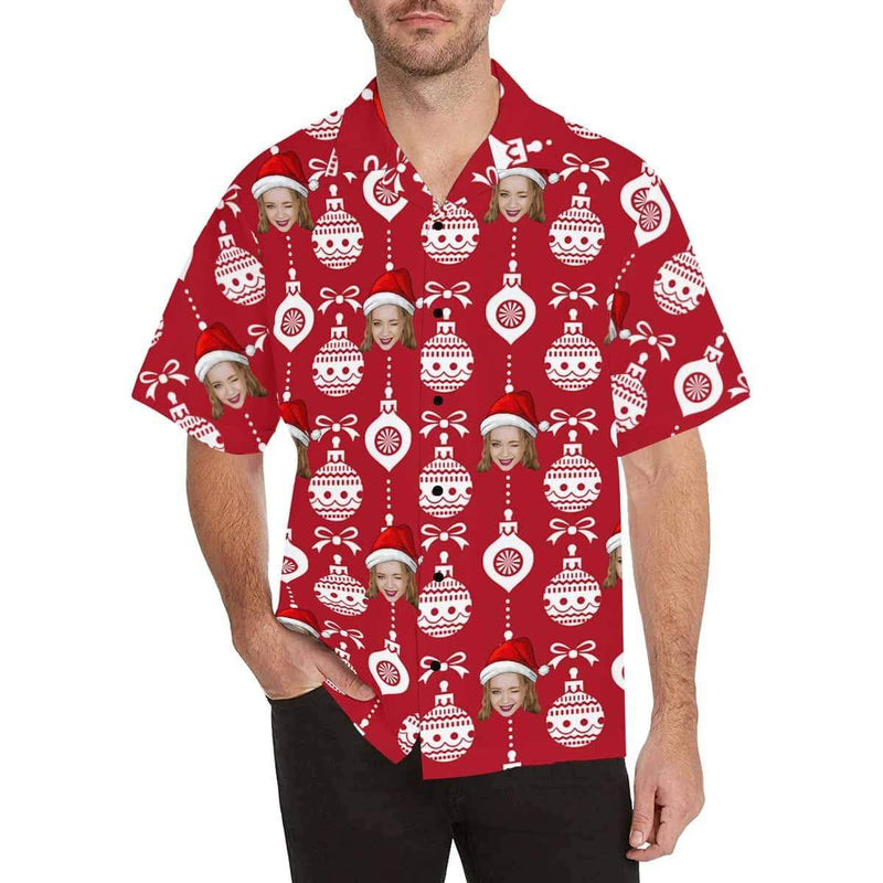 Hawaiian Shirts with Faces on Them Christmas Ball Personalized Aloha Shirt Birthday Anniversary Gift