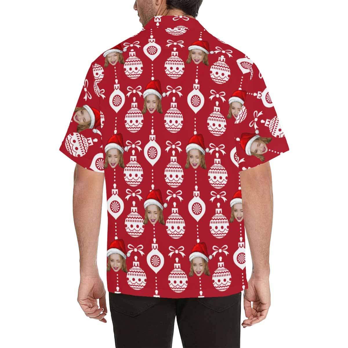 Hawaiian Shirts with Faces on Them Christmas Ball Personalized Aloha Shirt Birthday Anniversary Gift