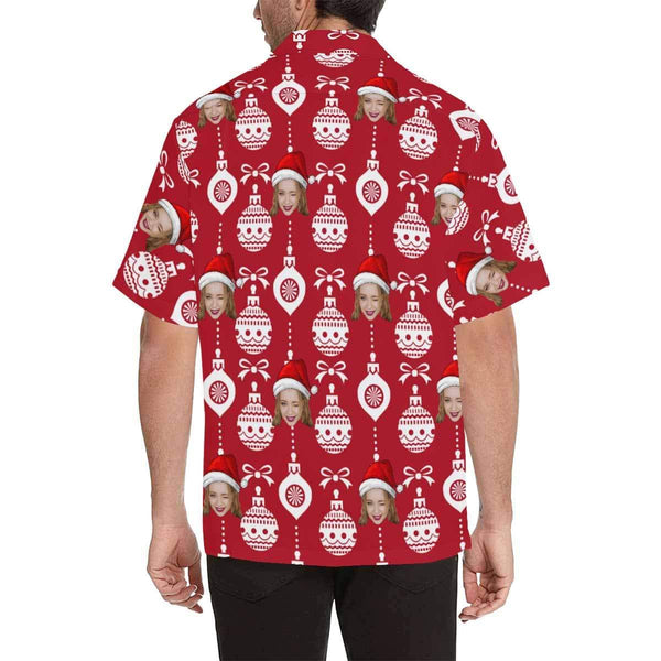 Hawaiian Shirts with Faces on Them Christmas Ball Personalized Aloha Shirt Birthday Anniversary Gift