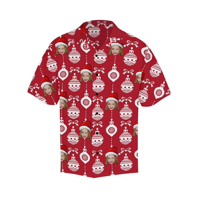 Hawaiian Shirts with Faces on Them Christmas Ball Personalized Aloha Shirt Birthday Anniversary Gift