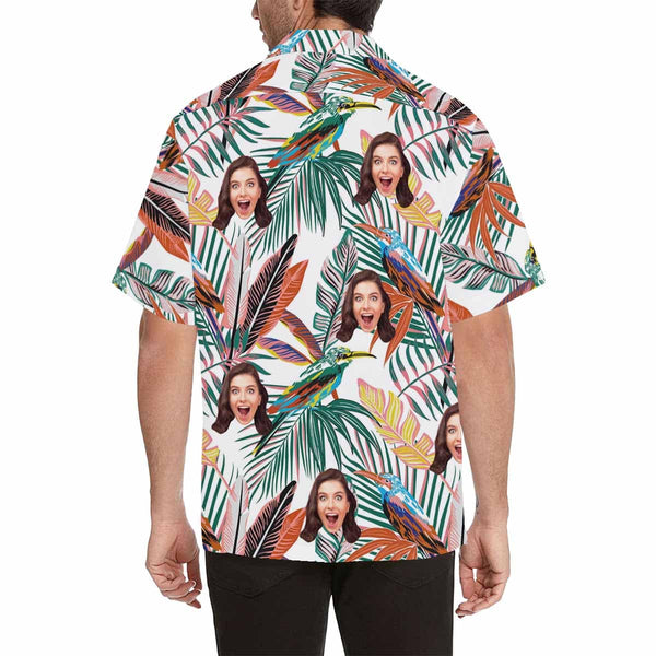 Custom Face Girlfriend Hawaiian Floral Shirts Casual Men's Summer Shirts Put Your Face on Shirt