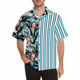 Custom Face Hawaiian Coconut Tree Shirts Casual Men's Summer Shirts Add Your Own Photo Custom Shirt