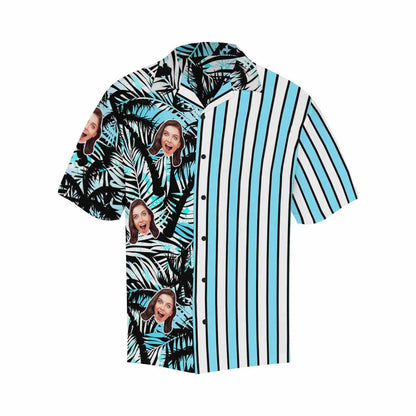 Custom Face Hawaiian Coconut Tree Shirts Casual Men&