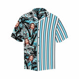 Custom Face Hawaiian Coconut Tree Shirts Casual Men's Summer Shirts Add Your Own Photo Custom Shirt