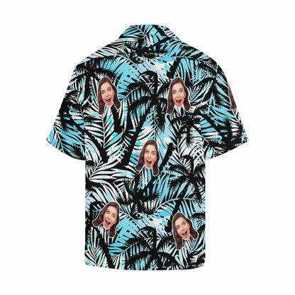 Custom Face Hawaiian Coconut Tree Shirts Casual Men&