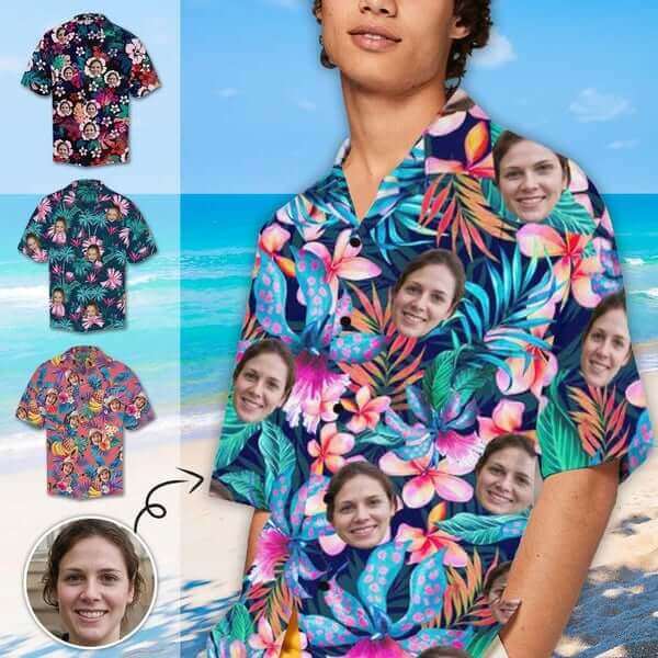 hawaiian shirt with face