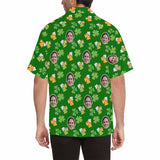 Custom Face St. Patrick Day Hawaiian Shirt Green Hats Hawaiian Shirt with Your Face Create Your Own Hawaiian Shirt Happy St. Patrick's Day