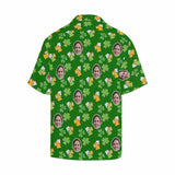 Custom Face St. Patrick Day Hawaiian Shirt Green Hats Hawaiian Shirt with Your Face Create Your Own Hawaiian Shirt Happy St. Patrick's Day