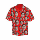 Custom Face Hawaiian Shirt Lover Red Create Your Own Hawaiian Shirt Face on Shirt Birthday Gift for Him