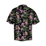 Custom Face Hawaiian Shirt Pink Flowers Custom Aloha Shirts Personalised Face Aloha Shirt Gift For Him