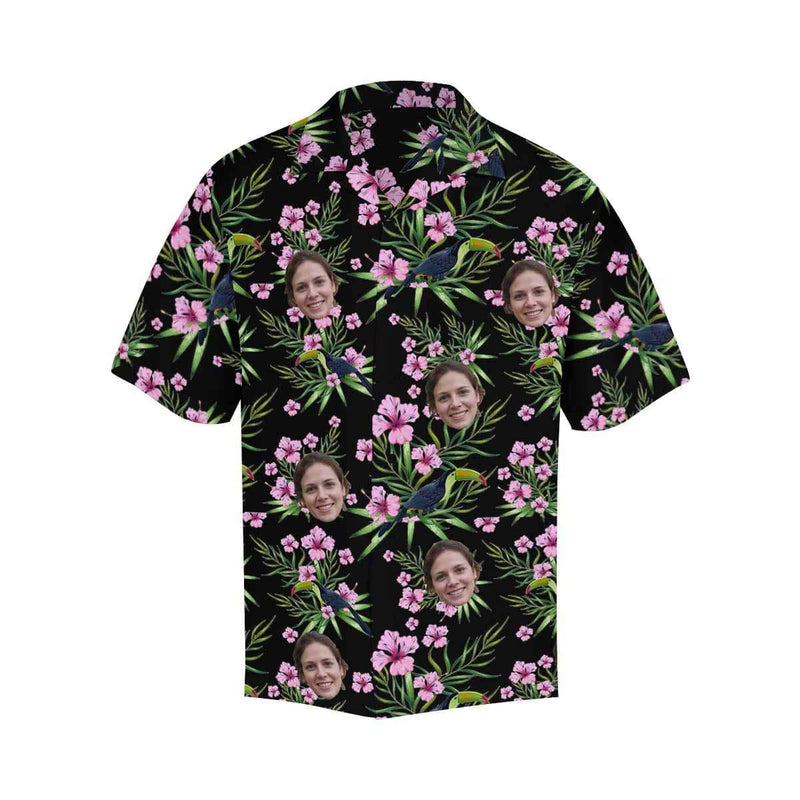 Custom Face Hawaiian Shirt Pink Flowers Custom Aloha Shirts Personalised Face Aloha Shirt Gift For Him