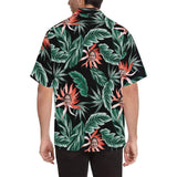 Custom Face Hawaiian Shirt Red Flower Leaves Aloha Shirts for Boyfriend/Husband Birthday Vacation Party Gift