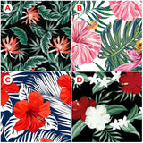 Custom Face Hawaiian Shirt Red Flower Leaves Aloha Shirts for Boyfriend/Husband Birthday Vacation Party Gift