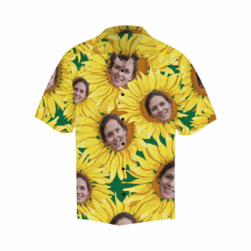 Custom Face Hawaiian Shirt Sunflower Personalized Aloha Shirts Birthday Personalized Hawaiian Shirts Gift for Boyfriend or Husband