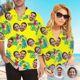 Custom Face Hawaiian Shirts Face Flower Birds Unisex & Teenage Design Your Own Funny Face Hawaiian Shirt