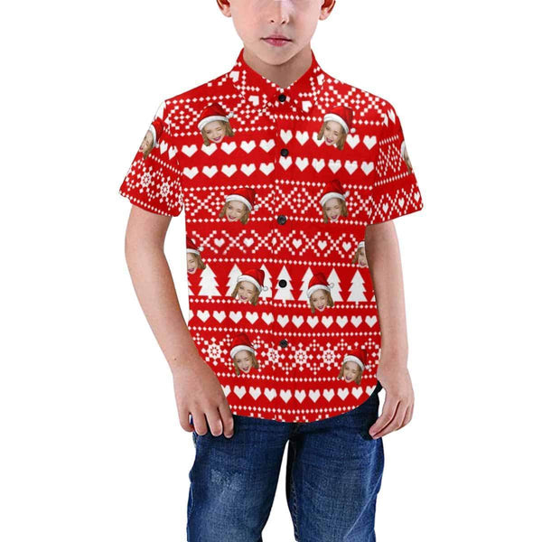 Custom Face Hawaiian Shirts Face Snowing Unisex & Teenage Hawaiian Shirt Design Face Aloha Shirt