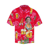 Custom Face Hawaiian Shirts for Boyfriend/Husband Beer Aloha Shirts Gift Personalized Hawaiian Shirts Made for You Face Shirt