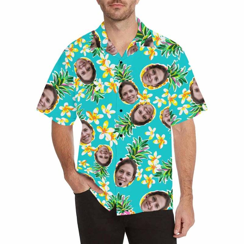 Custom Face Hawaiian Shirts for Boyfriend/Husband Beer Aloha Shirts Gift Personalized Hawaiian Shirts Made for You Face Shirt